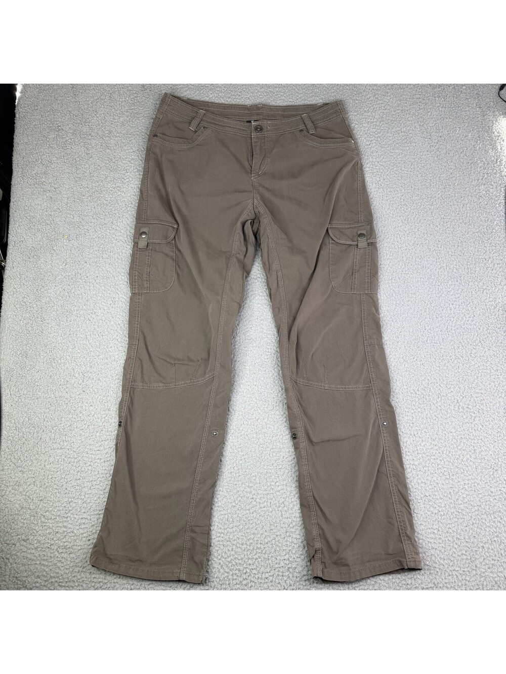 Kuhl Splash Roll Up Cargo Pants Women 14 Brown Hiking Straight Leg Outdoor Trail